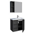 Ver imagem 1 de Conjunto Para Banheiro Aço Gabinete com Espelho Ameixa 60 Cozimax Preto
