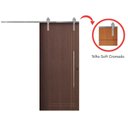 Ver imagem 4 de Porta Correr Frisada Trilho Soft Aparente Puxador Tubo 60cm 110x210cm Rodam Abertura Esquerda Branco
