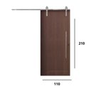 Ver imagem 3 de Porta Correr Frisada Trilho Soft Aparente Puxador Tubo 60cm 110x210cm Rodam Abertura Esquerda Branco