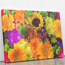 Ver imagem 2 de Quadro Mix Colorido de Flores Decorativo Canvas 60x40cm