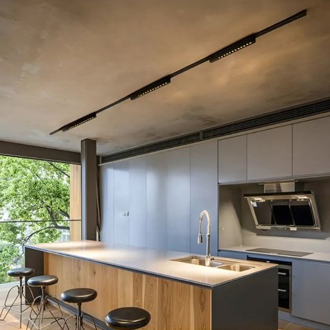 Cópia - Trilho Eletrificado 4m + 6 Spot Pontual Linear 20W 3000k Bivolt Preto