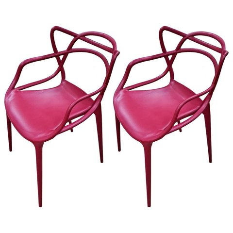 Kit 2 Cadeiras Allegra Vermelho Falu em Polipropileno para Sala de Jantar e Cozinha