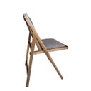 Ver imagem 2 de Cadeira de Madeira Fixa Toda Estofada sem Braço Linho Cinza - Castanho