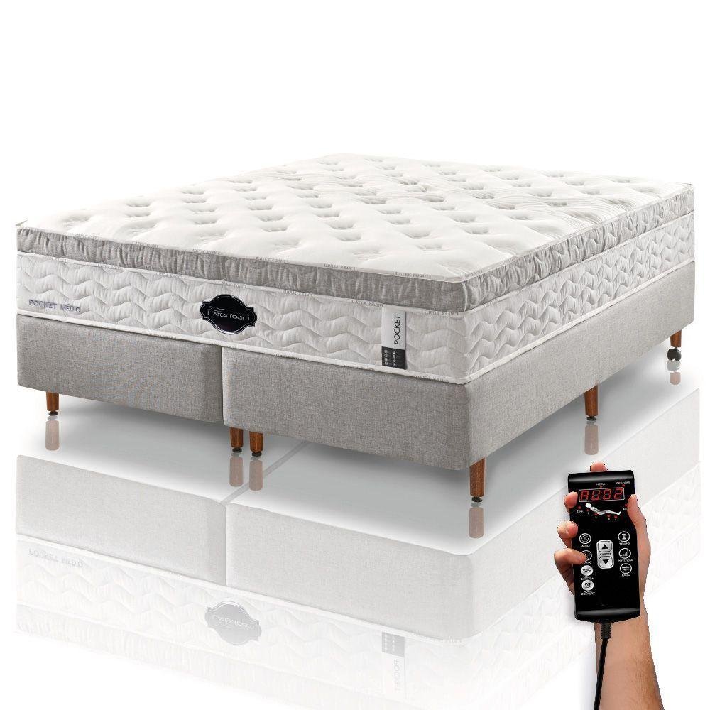 Colchão De Látex Médio Box E Kit Spa Casal 138x188cm - 1