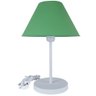 Abajur Infantil Luminária de Mesa Fino Decoração Quarto – Skinny Base Branca Cúpula Verde - 1