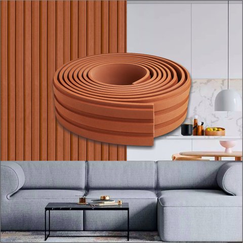 Painel Ripado Eva Autocolante Bronze 10cm - Rolo 20 Metros