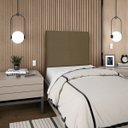 Ver imagem 2 de Cabeceira Cama Box Organica Solteiro 90cm Luna Linho C/frame Marrom