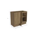 Ver imagem 4 de Balcão de Cozinha Canto 98cm 1 Porta Madeira Marrom/Nogueira/Fendi