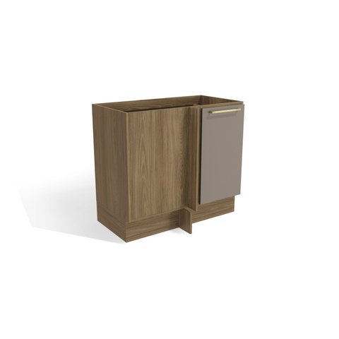 Balcão de Cozinha Canto 98cm 1 Porta Madeira Marrom/Nogueira/Fendi