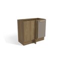 Ver imagem 1 de Balcão de Cozinha Canto 98cm 1 Porta Madeira Marrom/Nogueira/Fendi