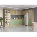 Ver imagem 3 de Balcão de Cozinha Canto 98cm 1 Porta Madeira Marrom/Nogueira/Verde Oliva