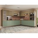Ver imagem 3 de Balcão de Cozinha 40cm 1 Porta Madeira Marrom/Nogueira/Verde Oliva