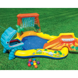 Piscina Inflável Playground Parque Dinossauro Bomba eletrica - 2