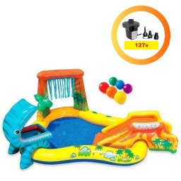 Piscina Inflável Playground Parque Dinossauro Bomba eletrica - 1