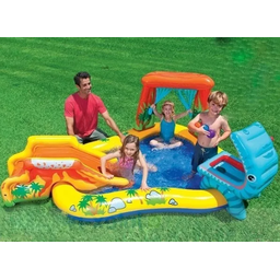 Piscina Inflável Playground Parque Dinossauro Bomba eletrica - 3