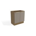 Ver imagem 1 de Balcão de Cozinha 80cm 2 Portas Madeira Marrom/Nogueira/Fendi