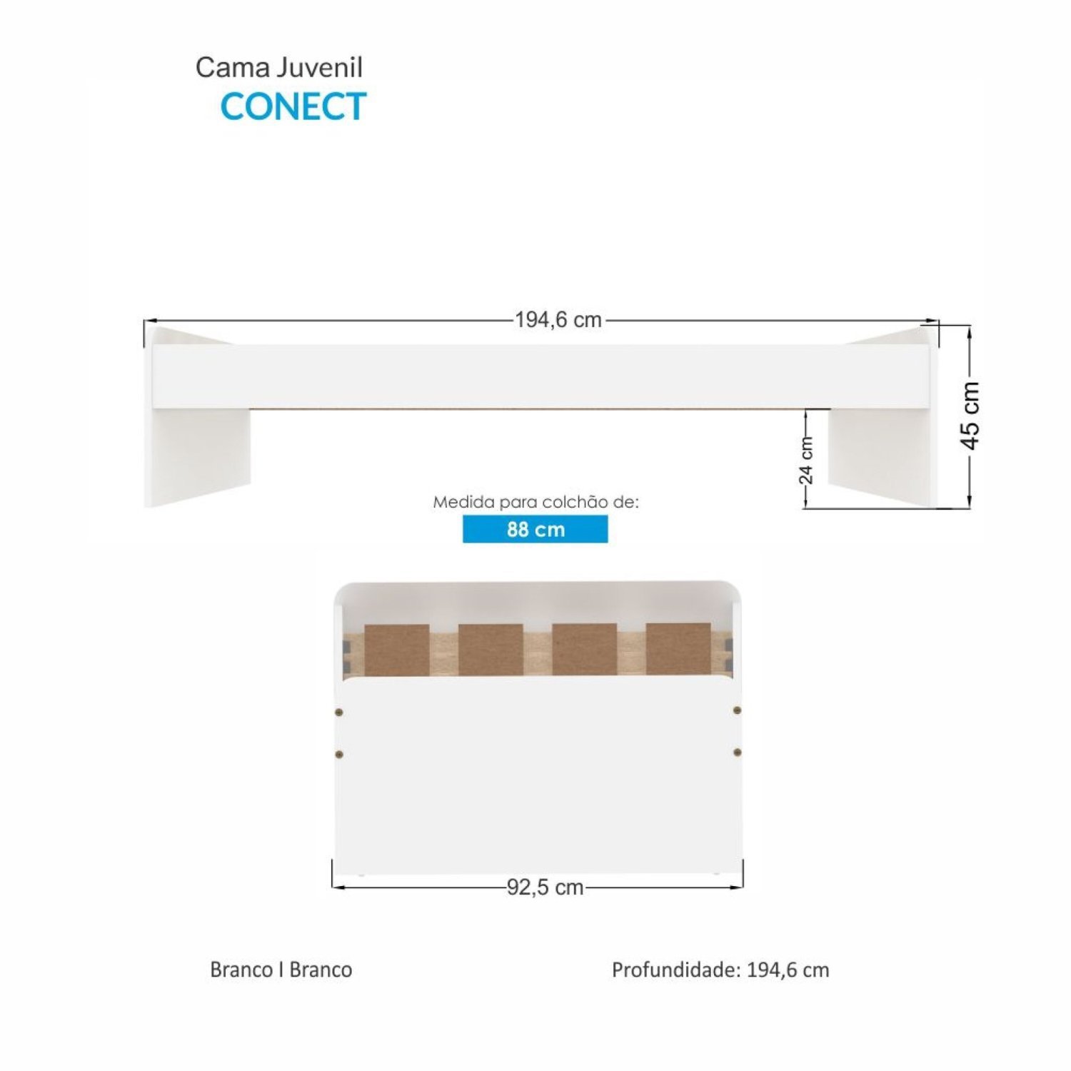 Cama Solteiro Juvenil New Conect - 3