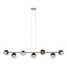 Pendente Lustre de Teto Jabuticaba Bronze com 7 Globos Vidro Fume com Lâmpadas Branco Quente - 6