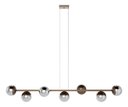 Ver imagem 6 de Pendente Lustre de Teto Jabuticaba Bronze com 7 Globos Vidro Fume com Lâmpadas Branco Quente