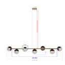 Ver imagem 2 de Pendente Lustre de Teto Jabuticaba Bronze com 7 Globos Vidro Fume com Lâmpadas Branco Quente