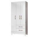 Ver imagem 1 de Guarda Roupa Solteiro 82cm 3 Portas Zeno Flex Branco Z17 - Mpozenato
