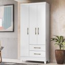 Ver imagem 2 de Guarda Roupa Solteiro 82cm 3 Portas Zeno Flex Branco Z17 - Mpozenato