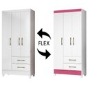 Ver imagem 5 de Guarda Roupa Solteiro 82cm 3 Portas Zeno Flex Branco Z17 - Mpozenato