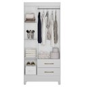Ver imagem 6 de Guarda Roupa Solteiro 82cm 3 Portas Zeno Flex Branco Z17 - Mpozenato