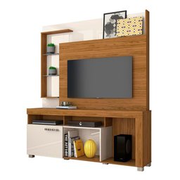 Estante Home Theater Ícaro para Tv até 50 Polegadas 1 Porta Naturale e Off White - Madetec Móveis - 4