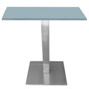 Ver imagem 1 de Mesa Quadrada Alpha Inox Prata 73,50 Cm (altura) Tampo Mdp Quadrado 80 Cm Cinza (larg)