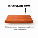 Ver imagem 2 de Prateleira MDF 20x20 Moderna Suporte Parede Invisivel 25mm Italian Noce