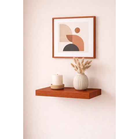 Prateleira MDF 20x20 Moderna Suporte Parede Invisivel 25mm Italian Noce