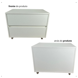 Gabinete Organizador 2 Gavetas para Banheiro Decorativo com Rodinhas em Gel 80x40x40cm - 5