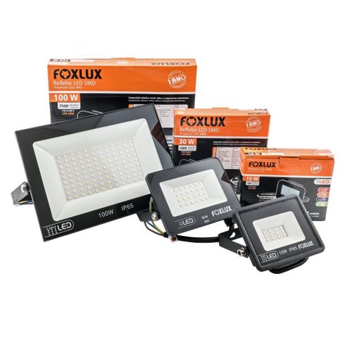 Refletor Led Slim 30w Bivolt Preto Luz Amarela Foxlux