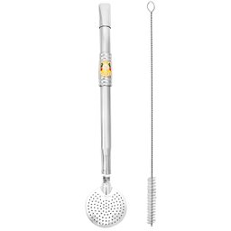 Bomba Chimarrão Tererê Aço Inox 23cm com Rosca e Anel com Pingente de Brasão - 5