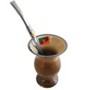 Ver imagem 6 de Bomba Chimarrão Tererê Aço Inox 23cm com Rosca e Anel com Pingente de Brasão