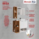 Ver imagem 6 de Gabinete com Cuba e Espelheira Ibiza Branco/Marromle
