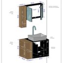Ver imagem 3 de Gabinete com Cuba e Espelheira Ibiza Branco/Marromle