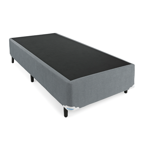 Base Box Solteiro Suede Cinza - 78x188cm