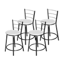 Ver imagem 1 de Jogo 4 Banqueta Baixa Para Cozinha Epoxi Craqueada Assento Estofado