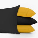 Ver imagem 1 de Kit 4 Capas Almofadas Decorativas Duplas Lisas 45x45 Id Decor:Amarelo Gema e Preto
