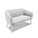 Ver imagem 3 de Kit 01 Namoradeira 02 Lugares e 01 Poltrona Stella Suede Cinza Pés Palito Natural - D'Rossi