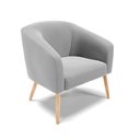 Ver imagem 4 de Kit 01 Namoradeira 02 Lugares e 01 Poltrona Stella Suede Cinza Pés Palito Natural - D'Rossi