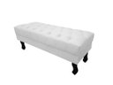 Ver imagem 1 de Recamier Baú Luis Xv Capitonê Retrô 120 cm Couro Branco Ms Decor