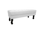 Ver imagem 3 de Recamier Baú Luis Xv Capitonê Retrô 120 cm Couro Branco Ms Decor
