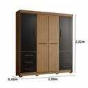 Ver imagem 4 de Guarda Roupa Casal 4 Portas 6 Gavetas Estrela