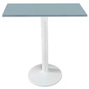 Ver imagem 1 de Mesa Zeta Ferro Branco 75 Cm (alt) Disco Redondo Tampo Mdp Quadrado 70 Cm (larg) X 2,5 Cm (alt)