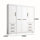 Ver imagem 4 de Guarda Roupa Casal 4 Portas 6 Gavetas Estrela