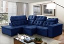 Ver imagem 1 de Sofá de Canto Retrátil e Reclinável 6 Lugares Pillow Top Suede Berlim Azul