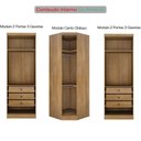 Ver imagem 5 de Guarda Roupa de Canto Safira 5 Portas de Bater 6 Gavetas MDF Cumaru-Fendi 1649cm
